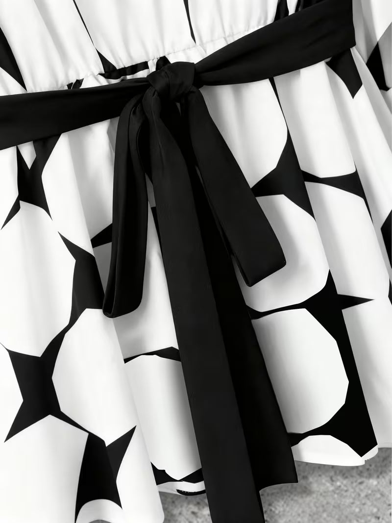 Plus Size Polka Dot Tie-Front 2-Piece Set