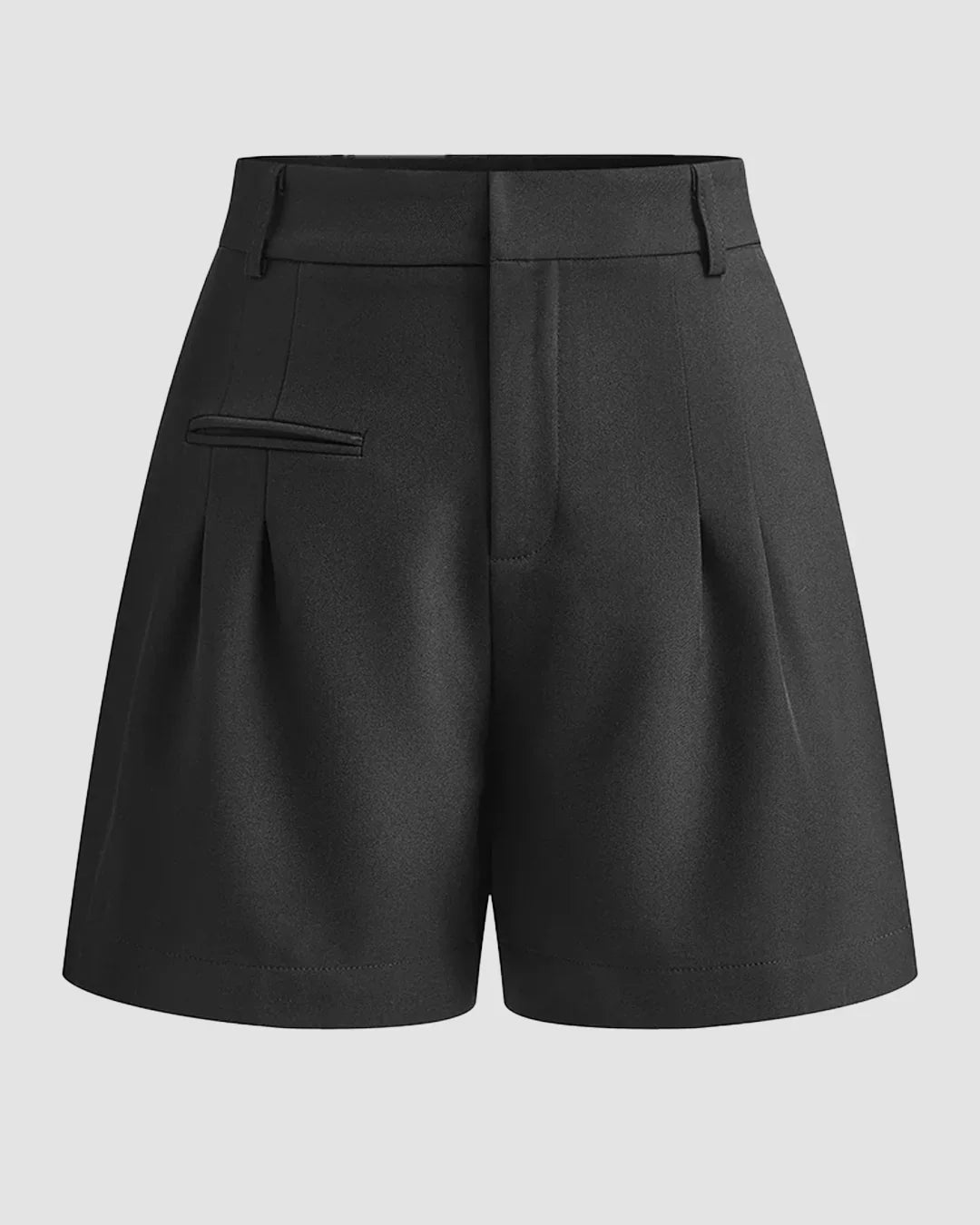 Semi-Sheer Mid-Waist Shorts in Black