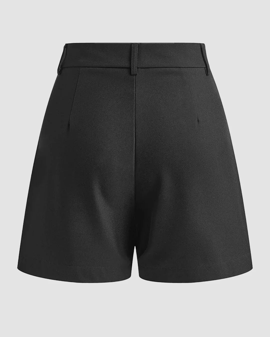 Semi-Sheer Mid-Waist Shorts in Black