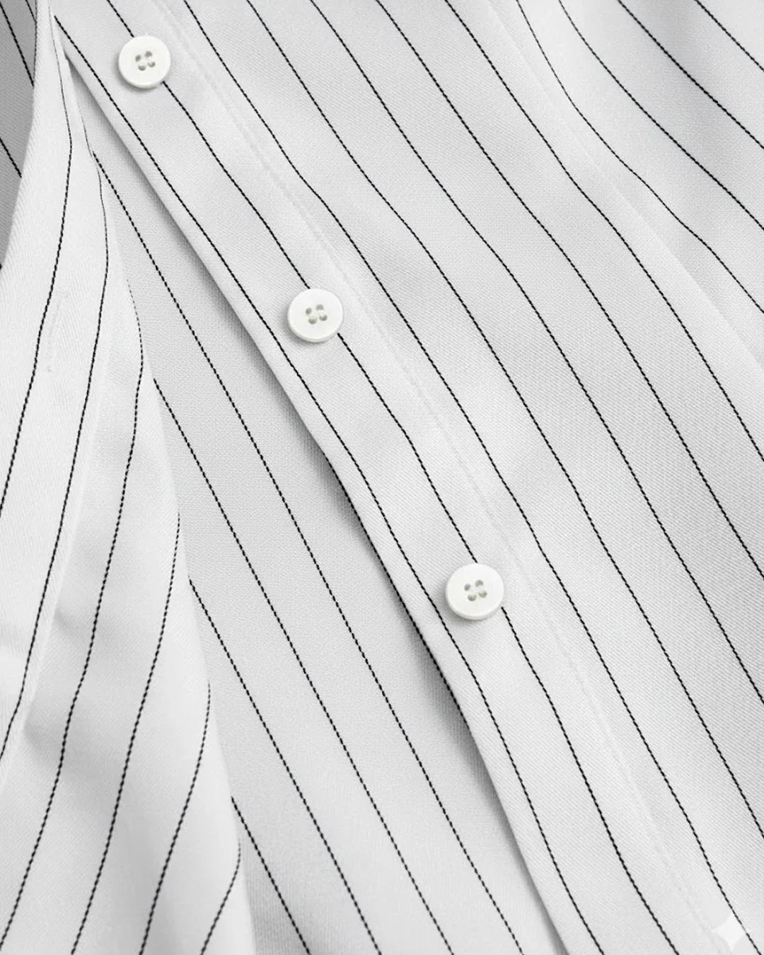 White Striped Short Sleeve Slim Fit Waist Cinched Top