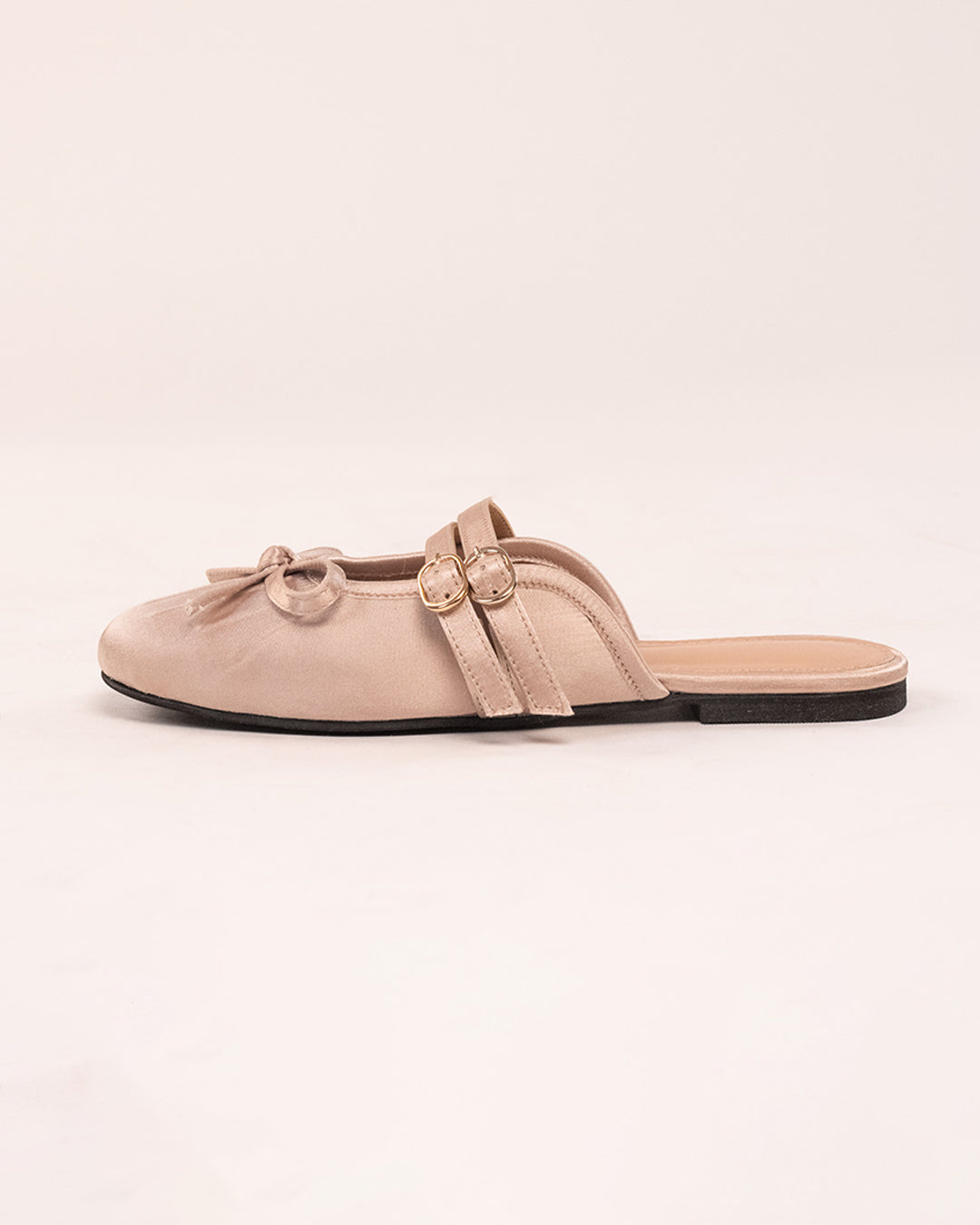 Pink Bow Slide SLip On Sandals in Soft Pink