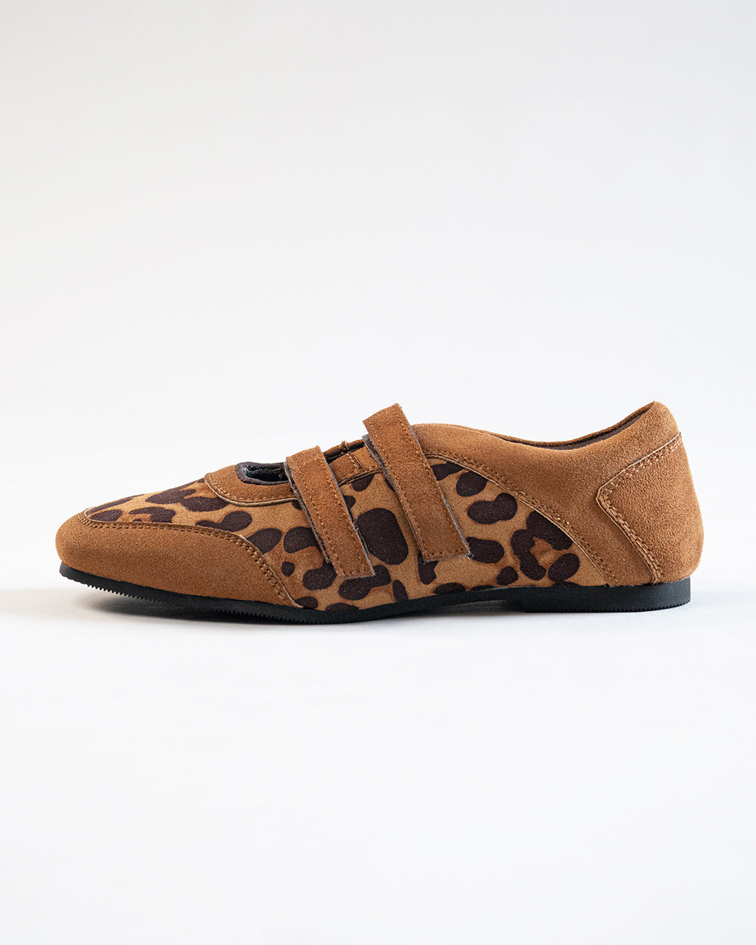 Leopard Print Velcro Double Strap Sneakers