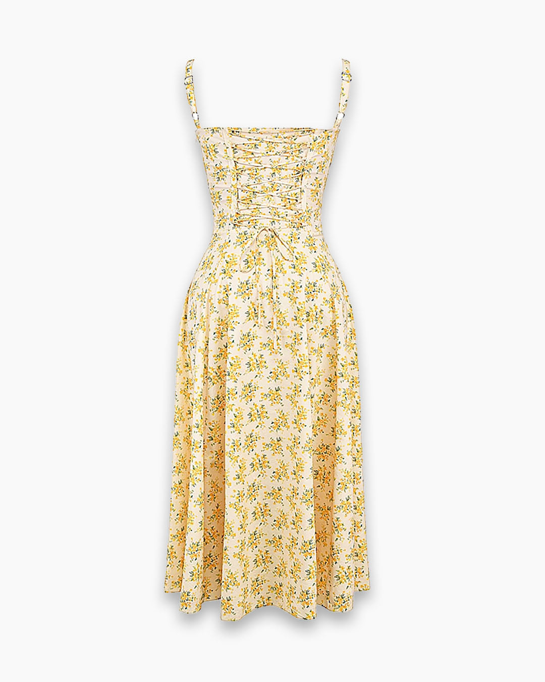 Sweetheart Neck Fit and Flare A-Line Hem Floral Print Sleeveless Midi Dress