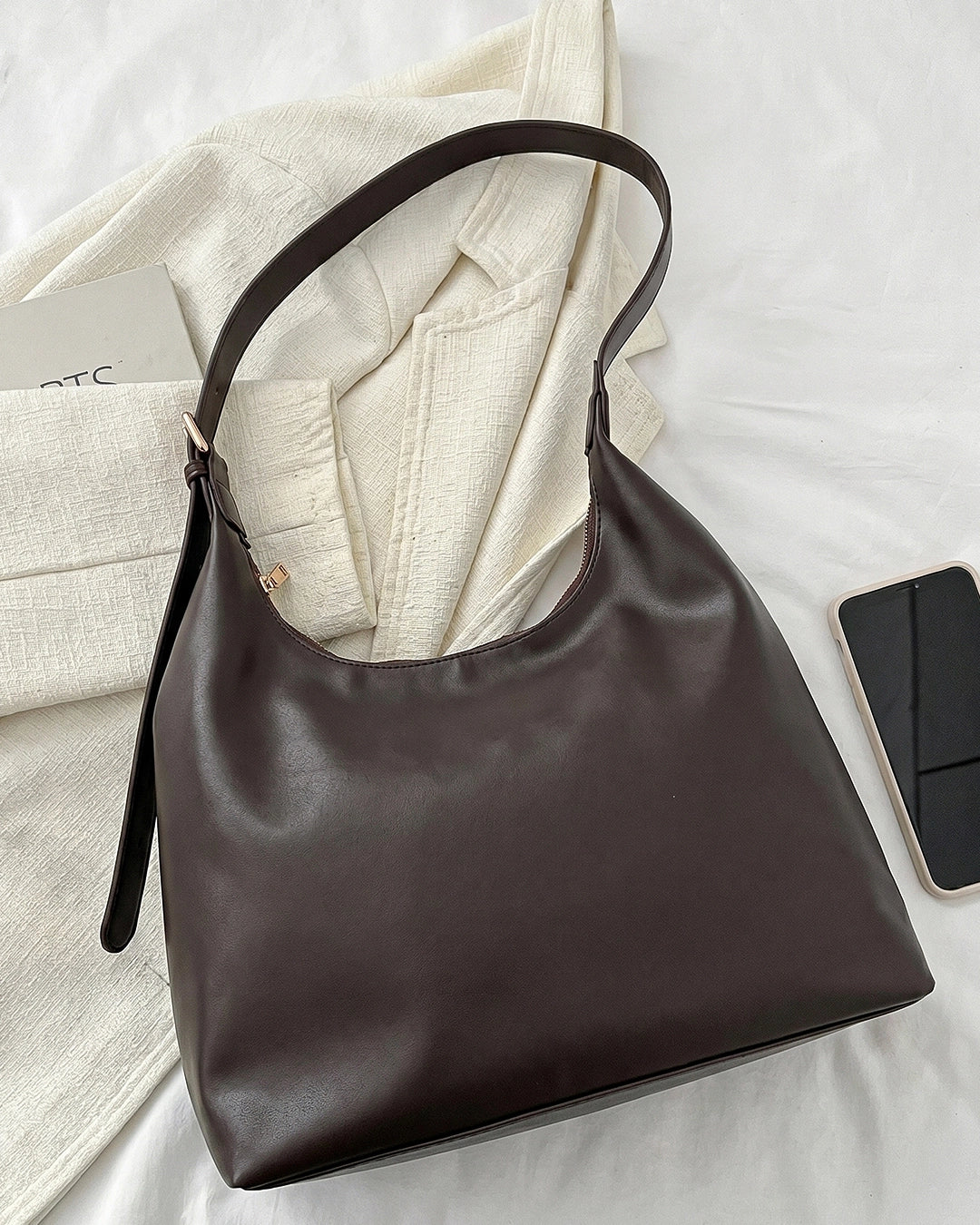 Classic Slouch Tote Bag in Cocoa Brown