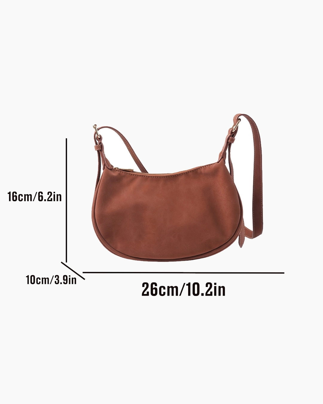 Chic Minimal Shoulder Bag in Caramel Brown