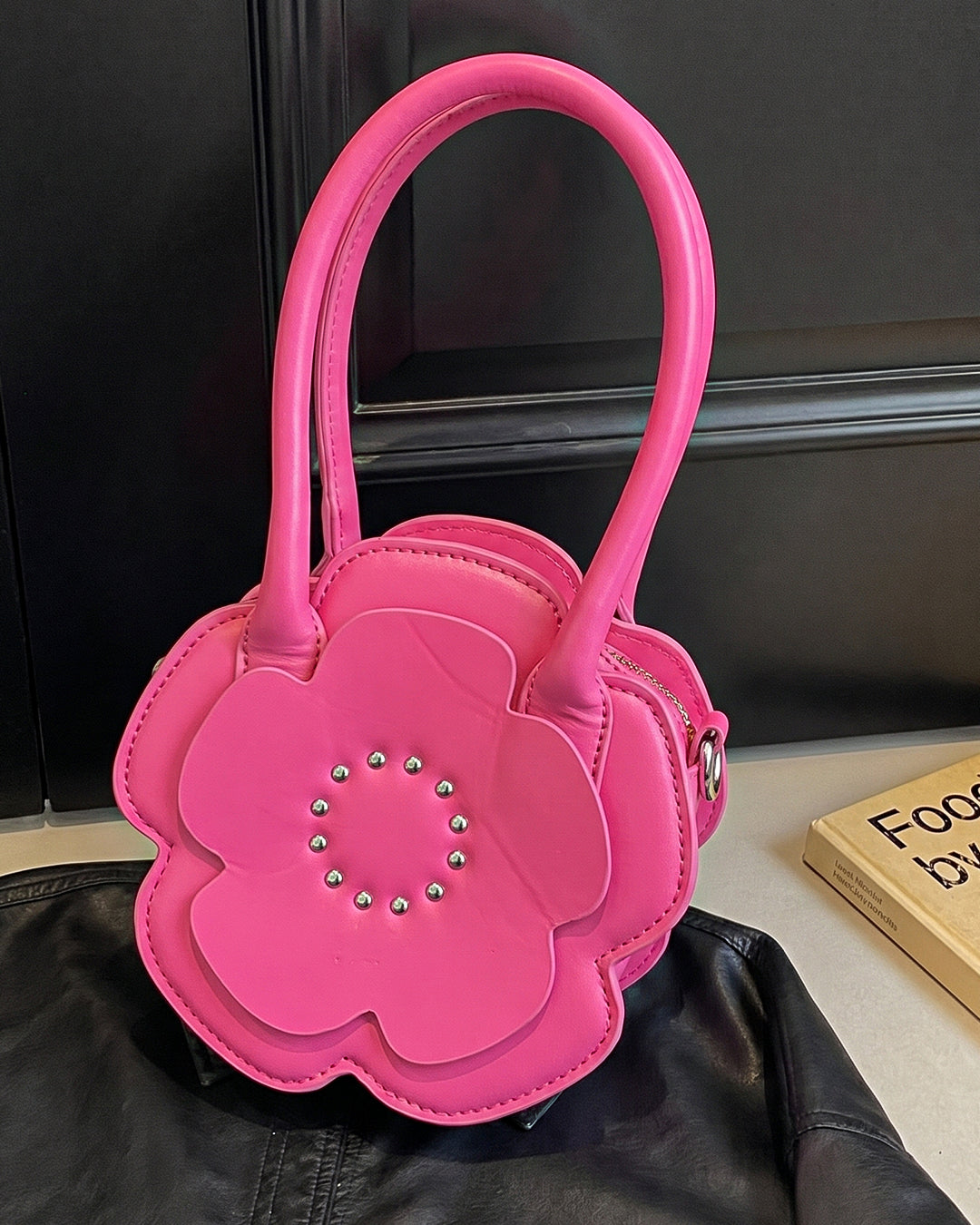 Floral Shape Mini Crossbody Sling Bag in Hot Pink