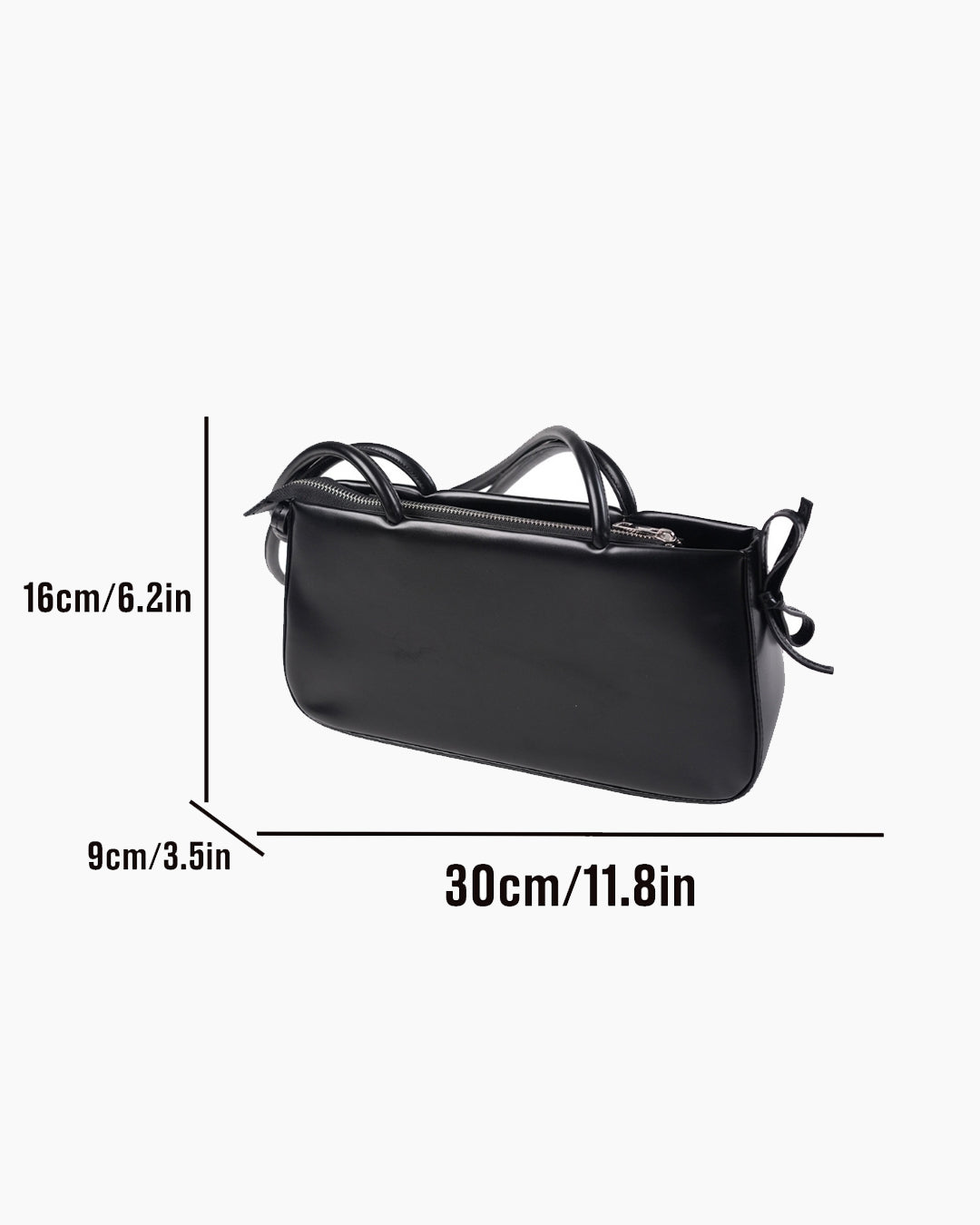 Cute Bow Tie Detail Shoulder Handbag in Black