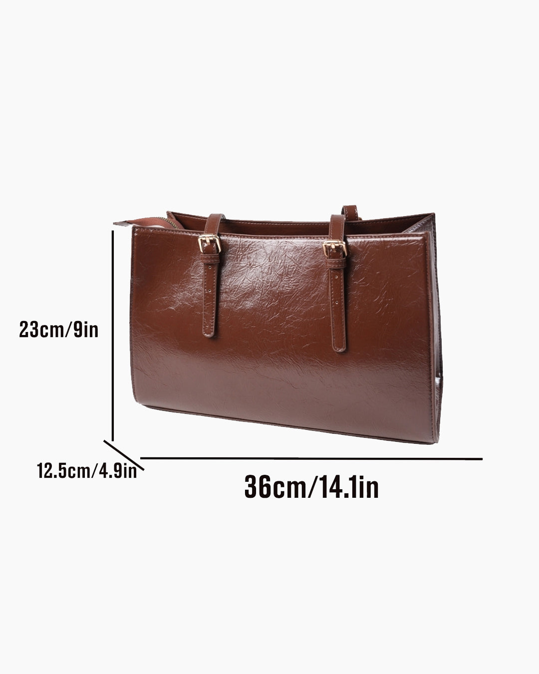 Polished Tote Carryall Bag in Chocolate Brown
