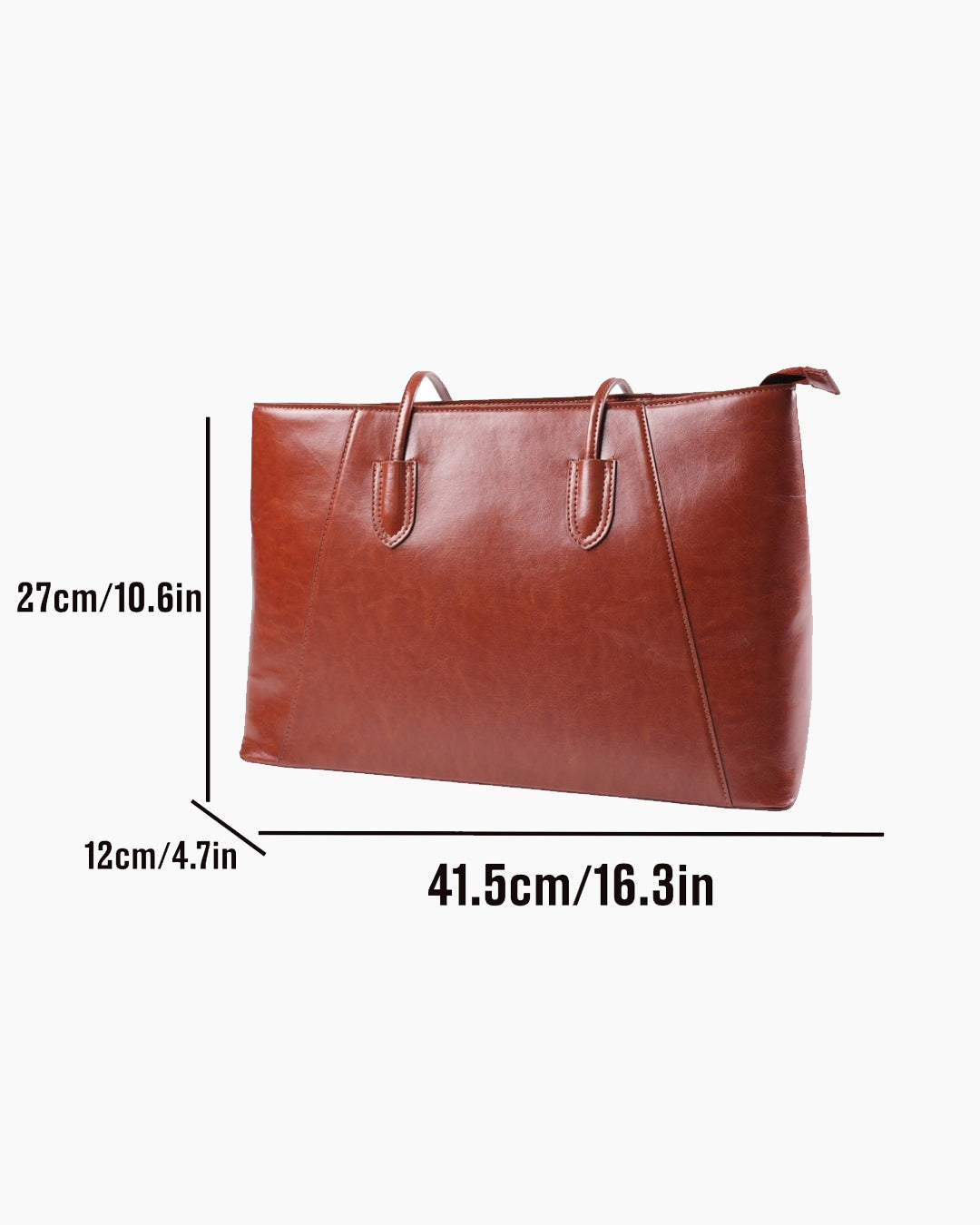 Tailored Faux Tote Vintage Bag in Tan Brown