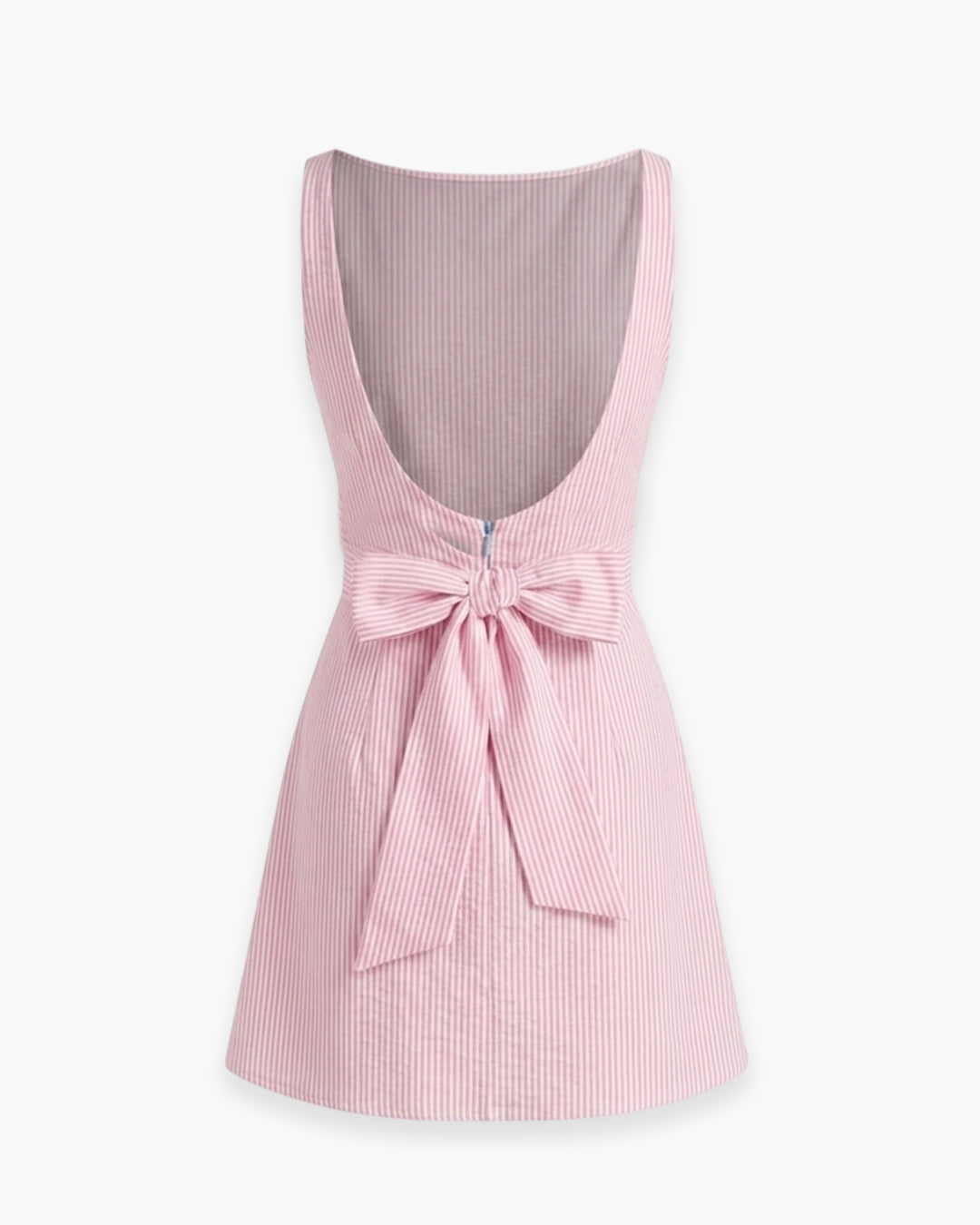 Sleeveless Striped Bodycon Mini Dress in Baby Pink