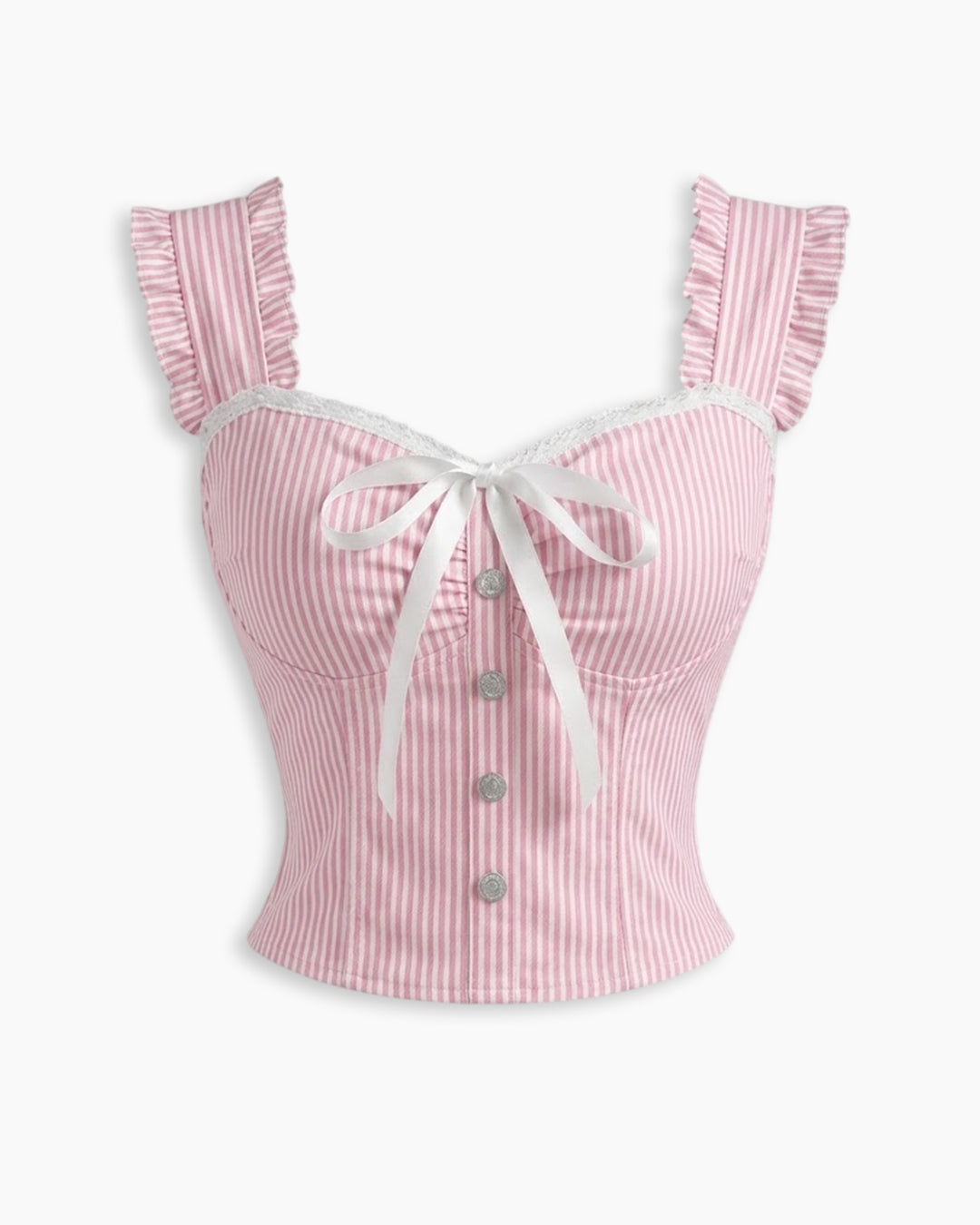 Casual Sweetheart Neck Gingham Sleeveless Crop Top in Baby Pink