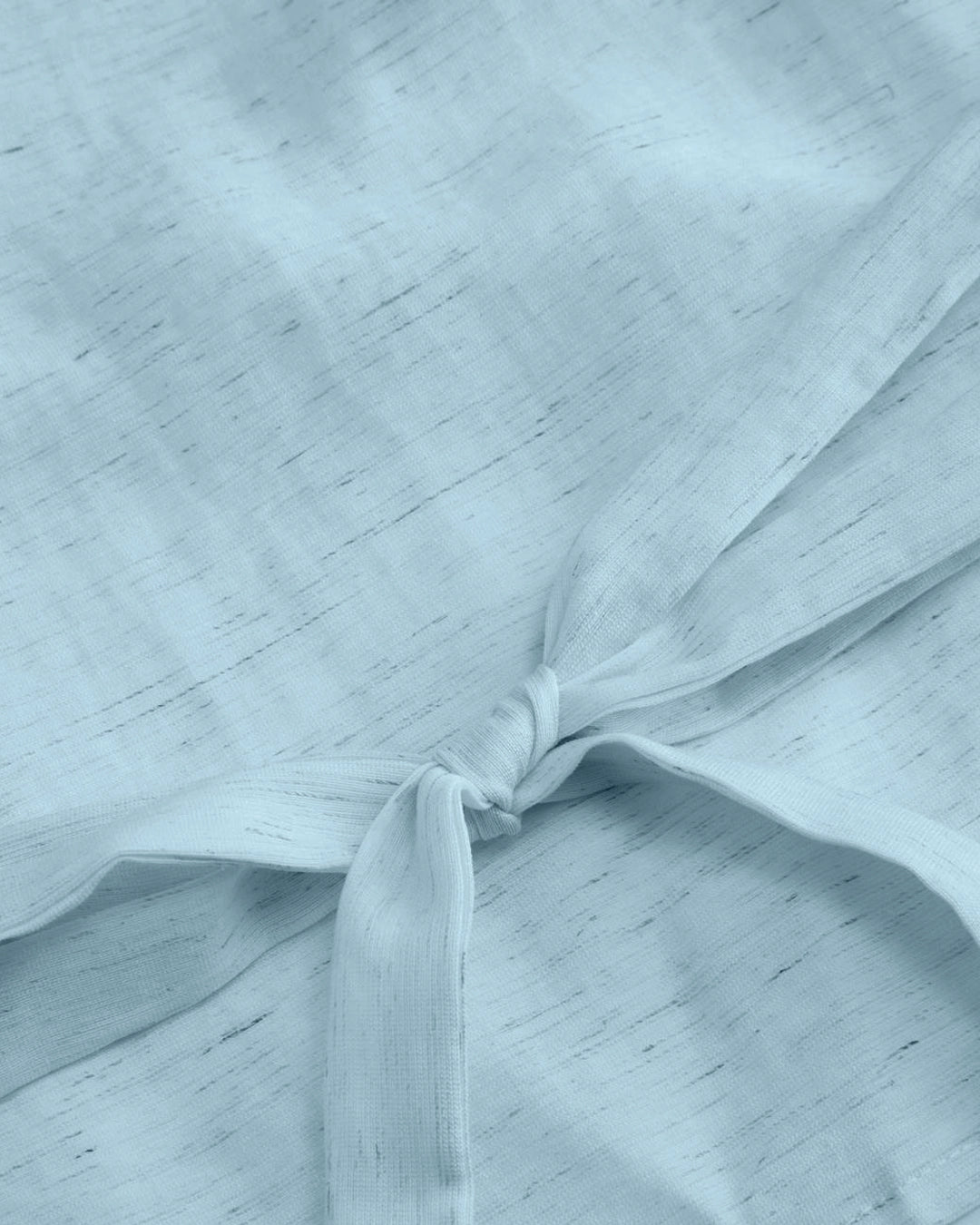 Boat Neck Tie-Up Detail Tailored Fit Top in Powder Blue