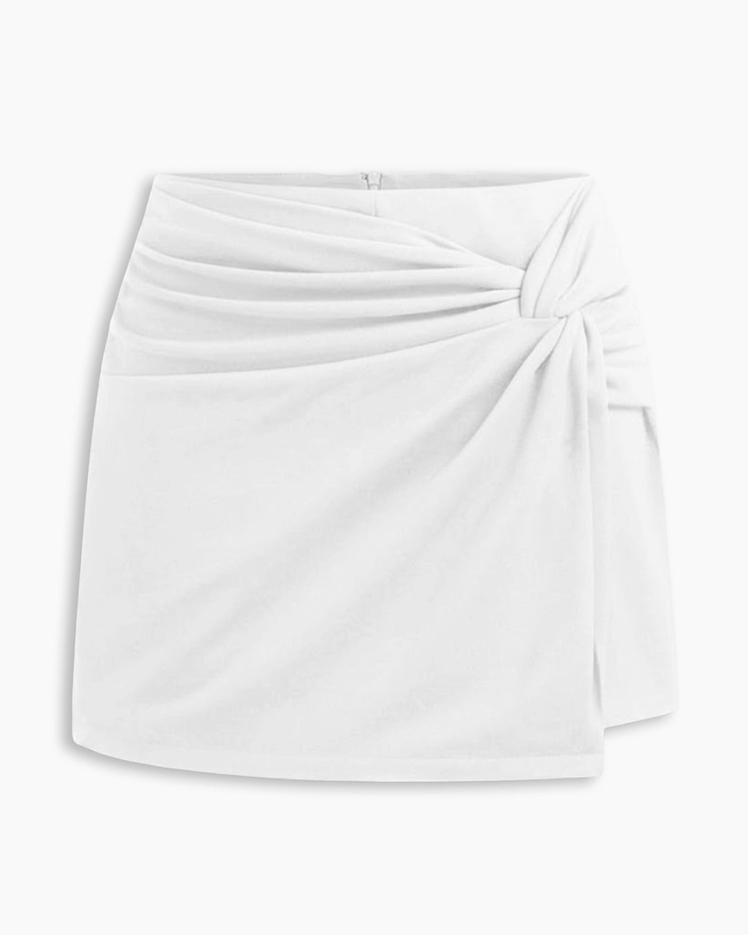 Twisted Waist Mini Skirt In Classic White