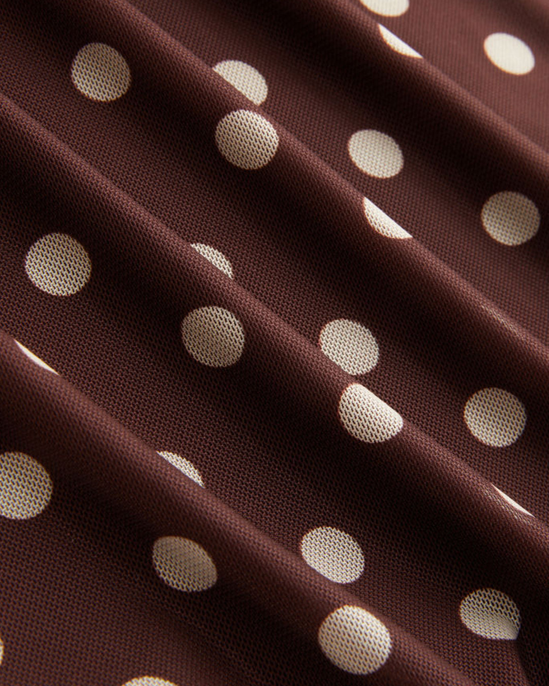 Cap Sleeve Polka Dot Mini Dress in Chocolate Brown