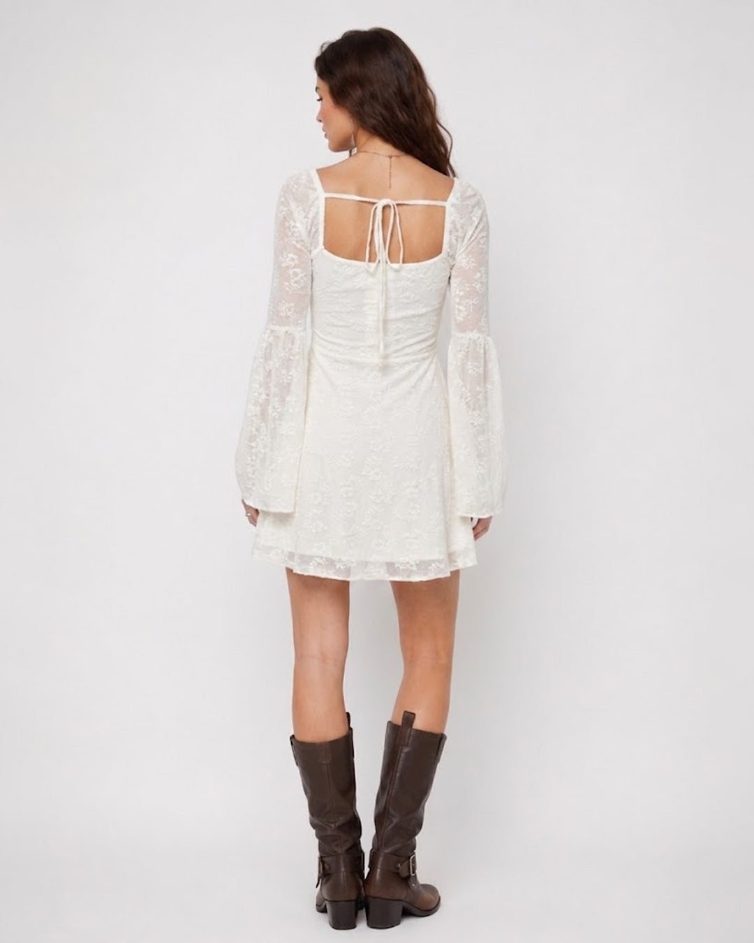 Sweetheart Neck Fit & Flare Mini Dress in Ivory