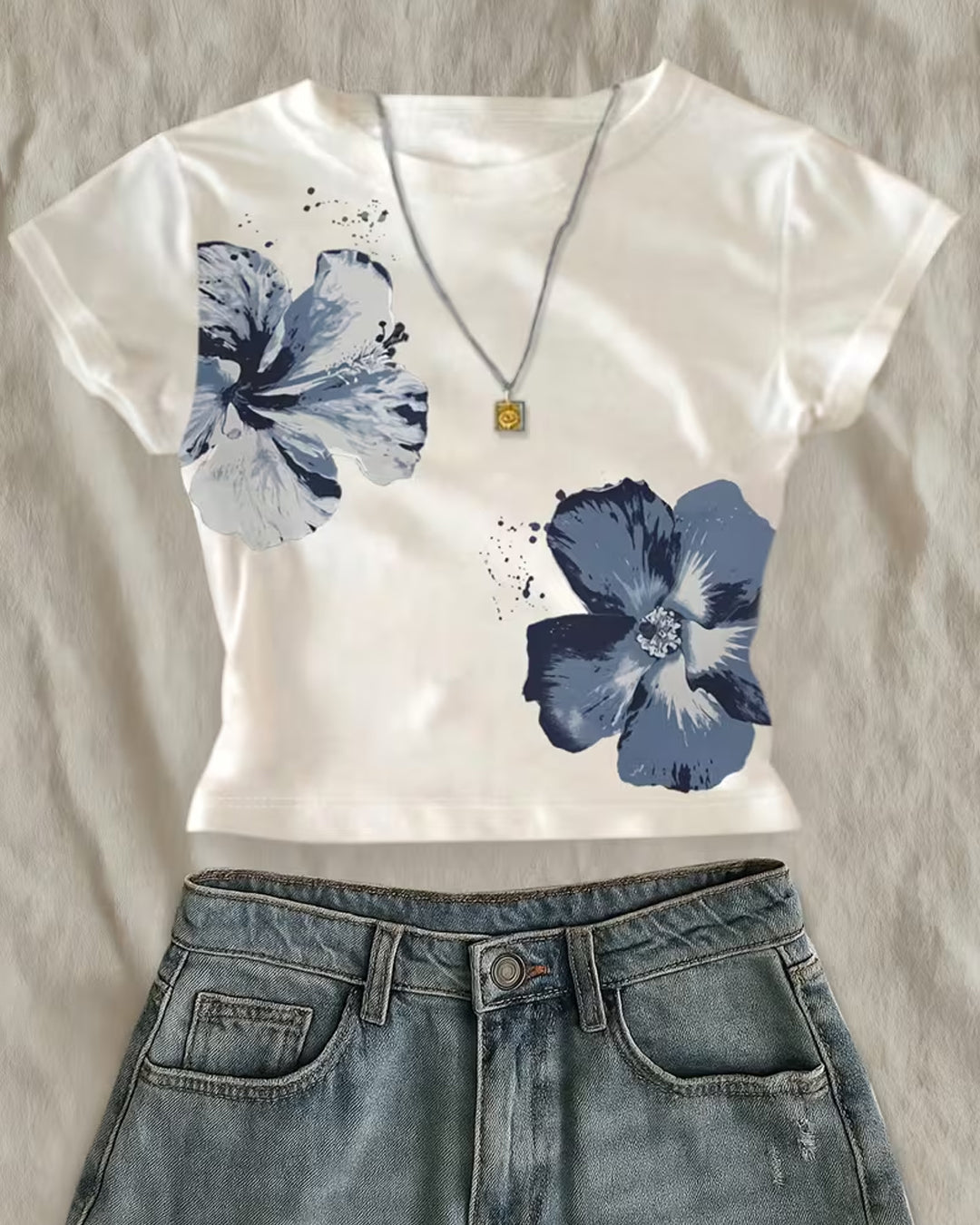 Cat Graphic Sleeveless Cami Top In Classic White