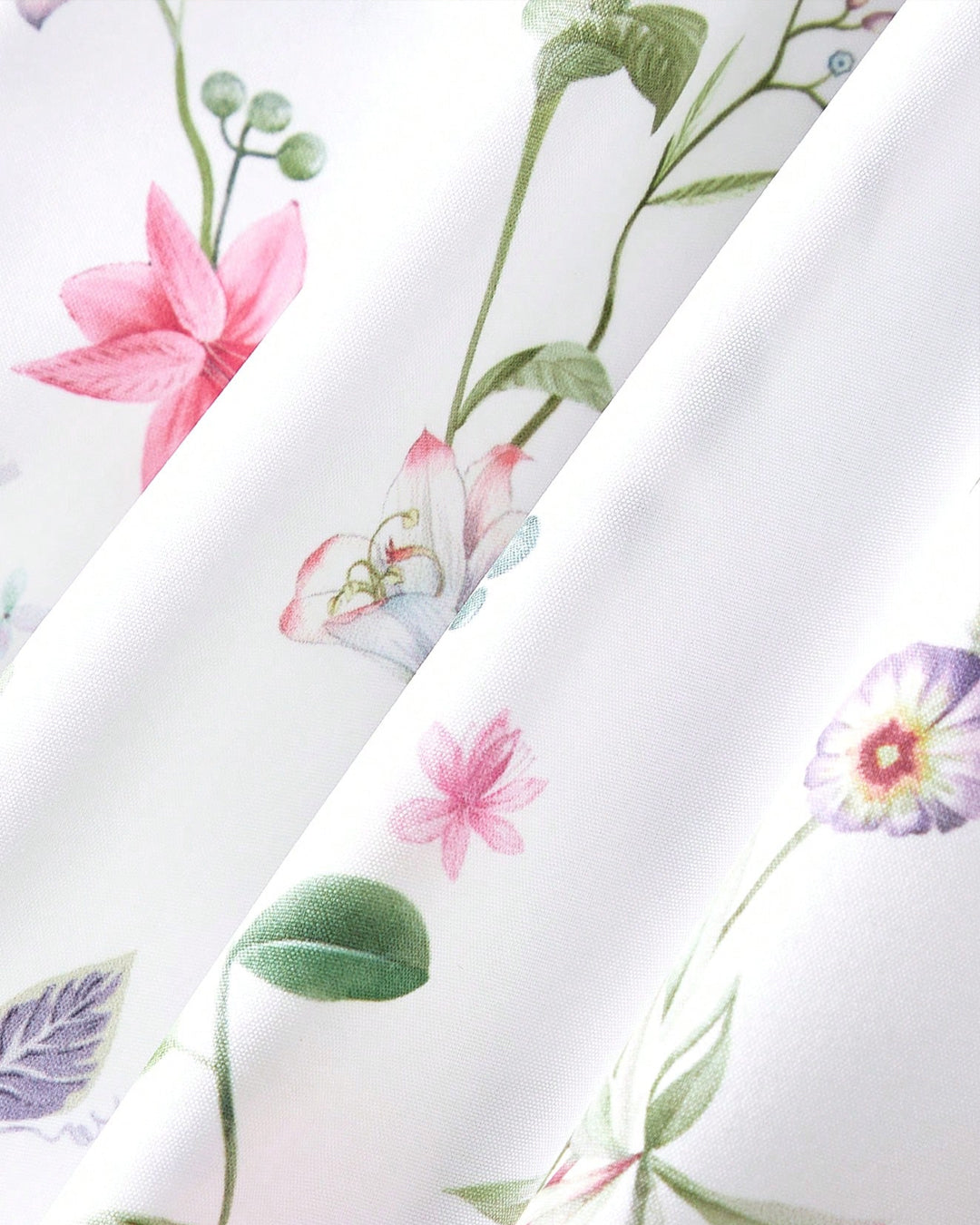 Ribbon Tie Shoulder Corset Bodice Floral Midi Dress in Classic White