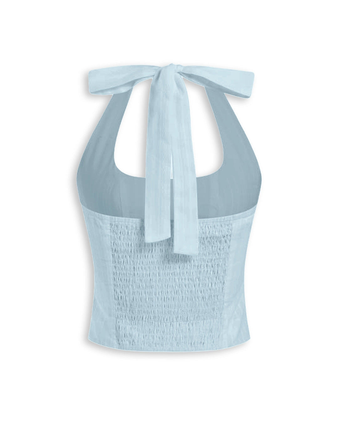 Tie Back Halter Fitted Top in Powder Blue