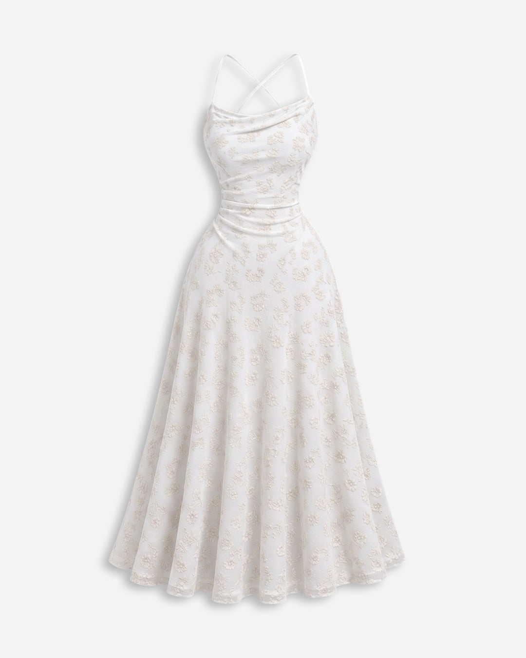 Backless Tie-Up Strap Maxi Dress in Classic White