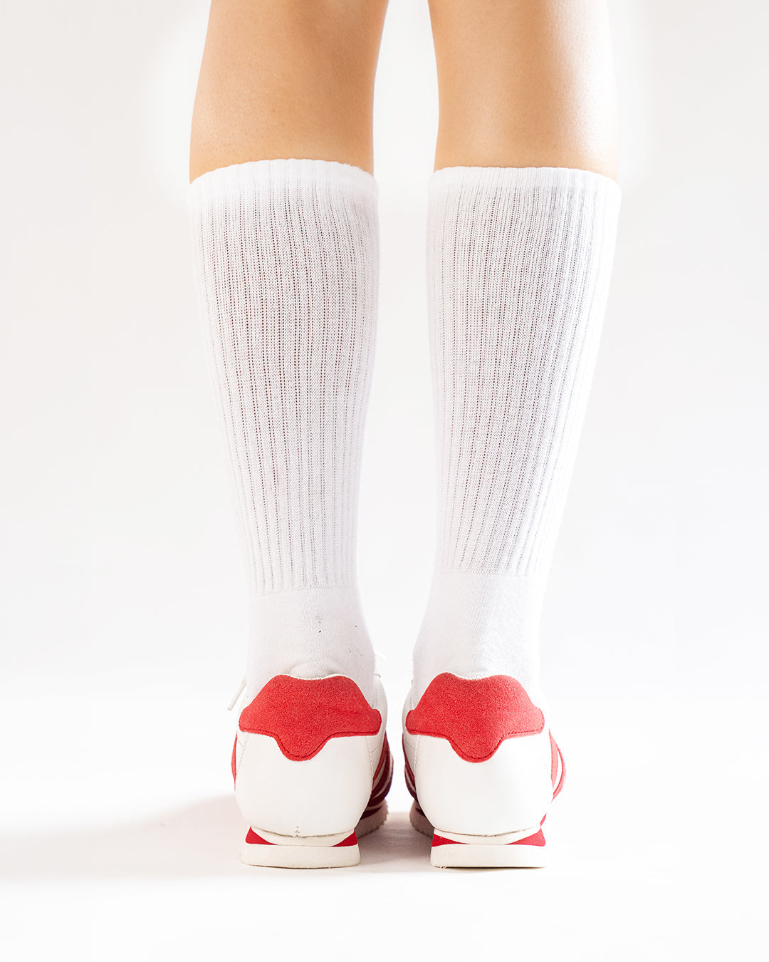 Suede Panel Casual Sneakers in Classic white and Classic Red