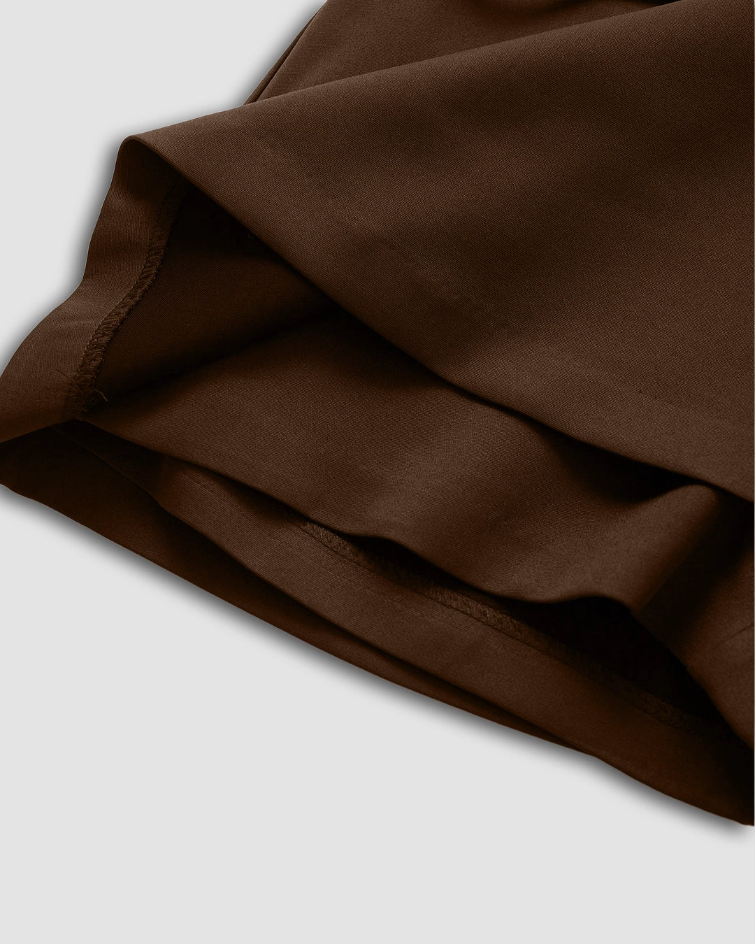 Solid Color Zipper Waist Skirt in Chocolate Brown