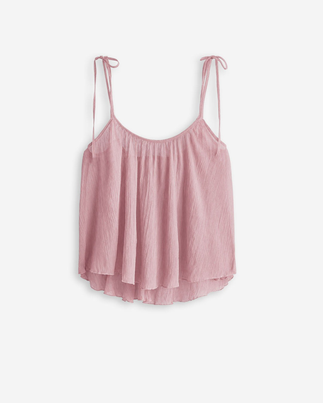 Crinkled Tie-Strap Top in Dusty Pink