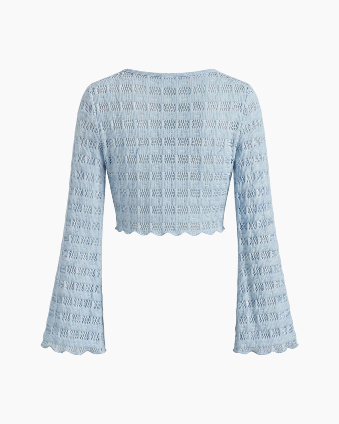 V Neck Tie Detail Crop Top in Powder Blue