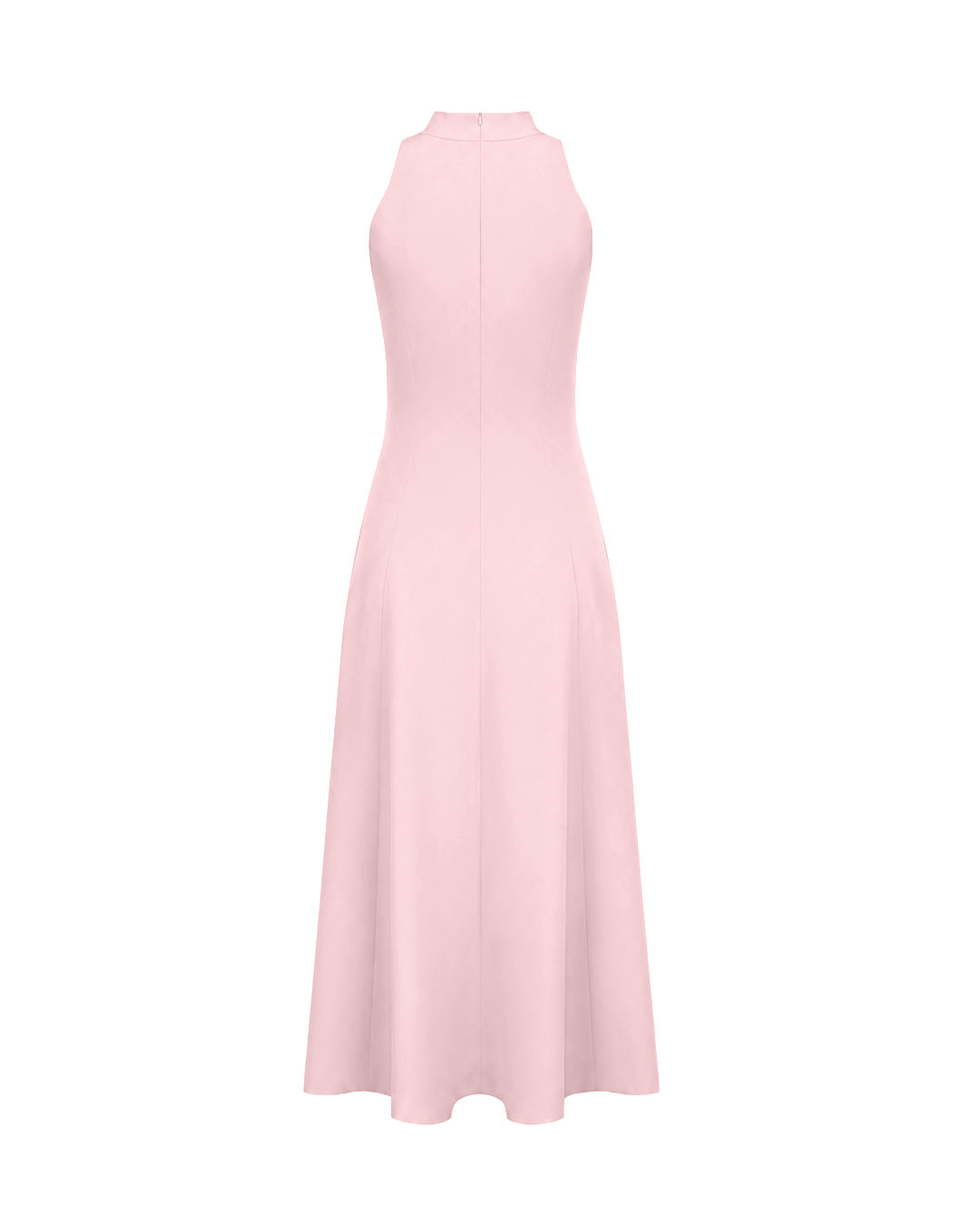 Halter Neck Button Detail Maxi Dress in Baby Pink