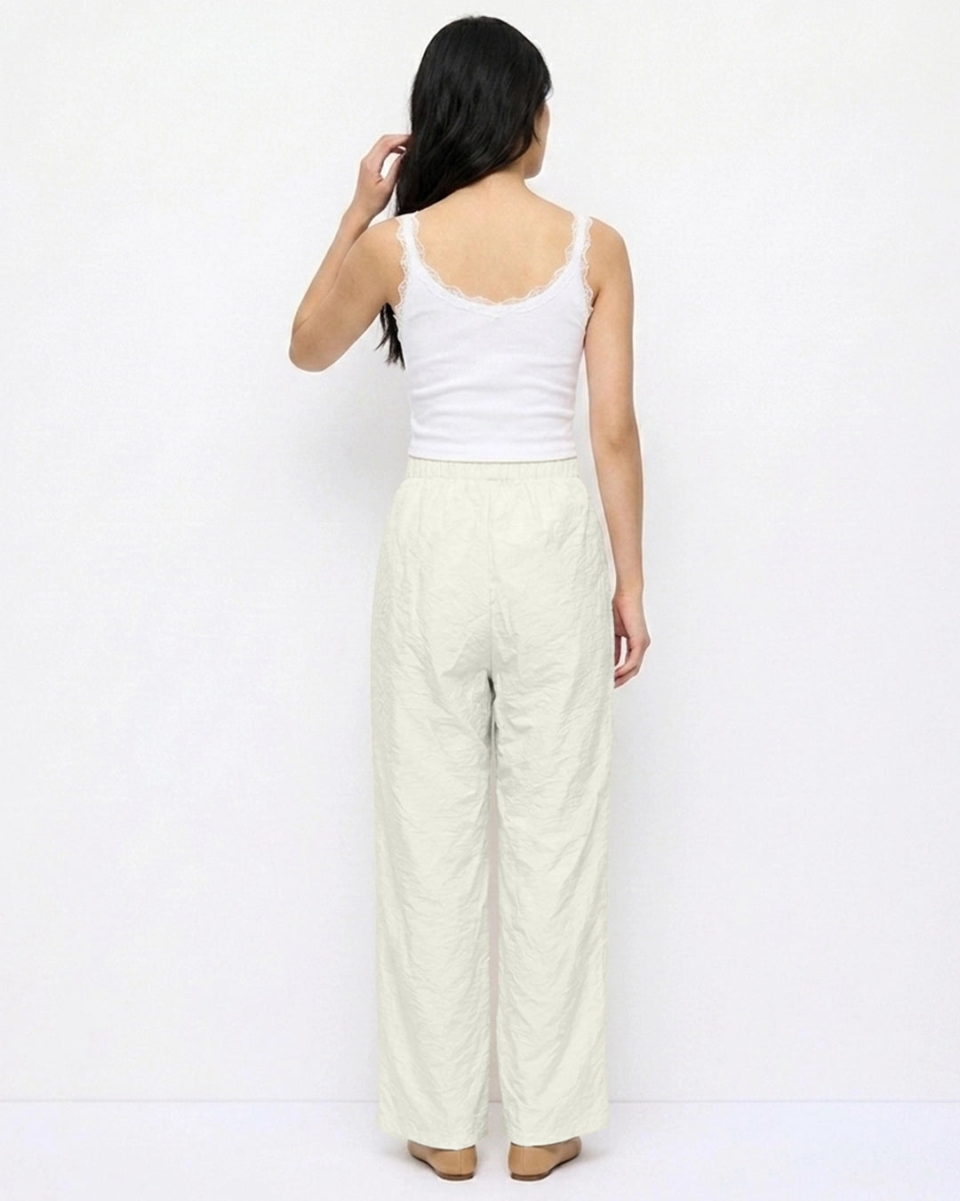 Classic Straight Leg Trousers in Ivory