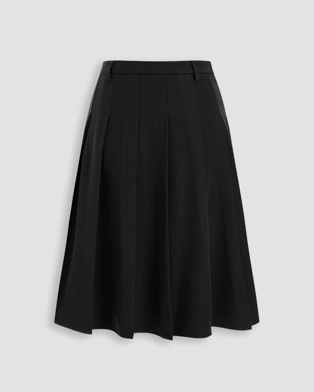 Pleated A-Line Mini Skirt in Soft Black