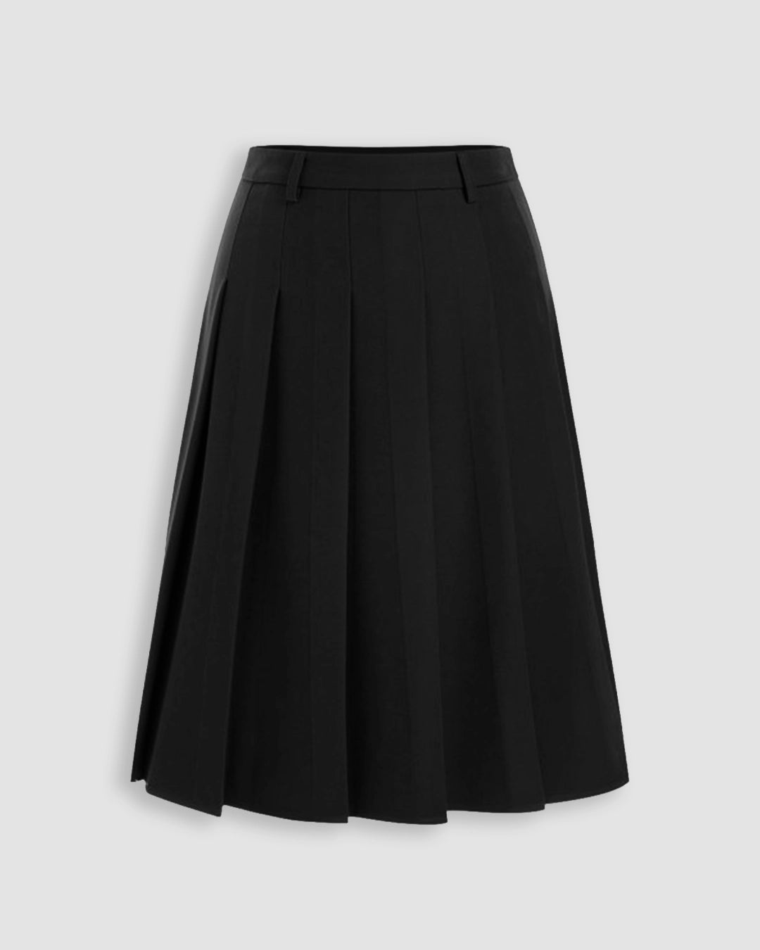 Pleated A-Line Mini Skirt in Soft Black