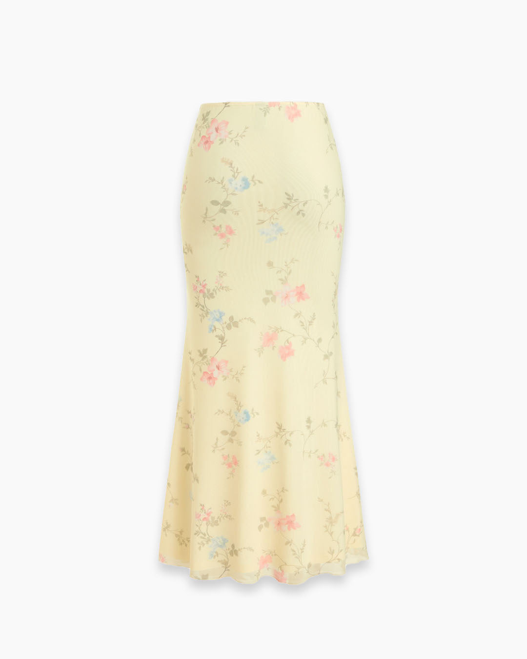 Floral Mermaid Maxi Skirt in Vanilla