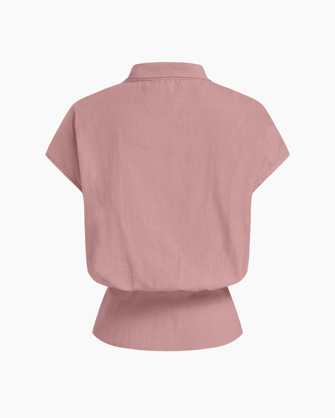 Tie Neck Blouson Top in Dusty Pink
