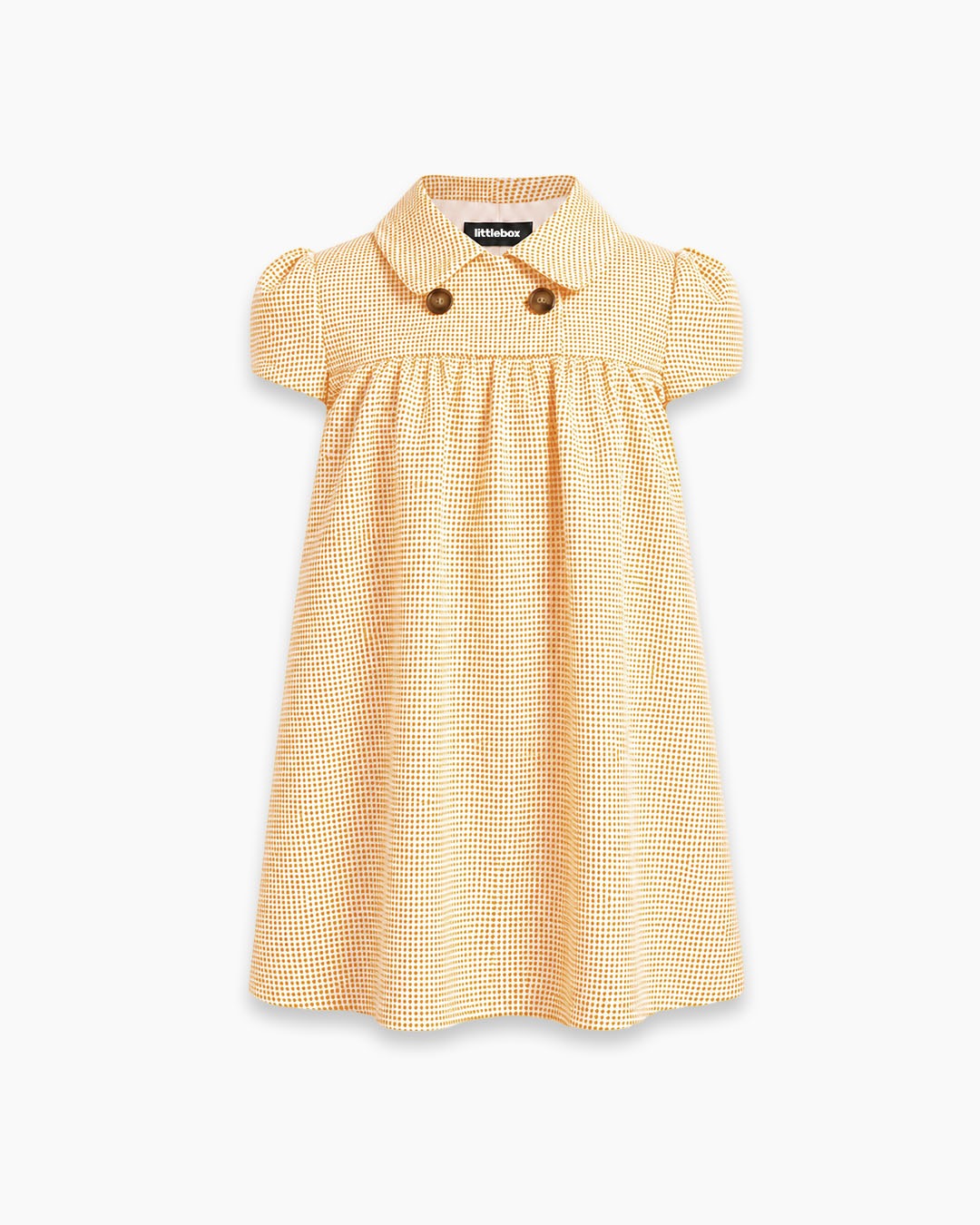 Peter Pan Collar Mini Dress in Mustard Yellow