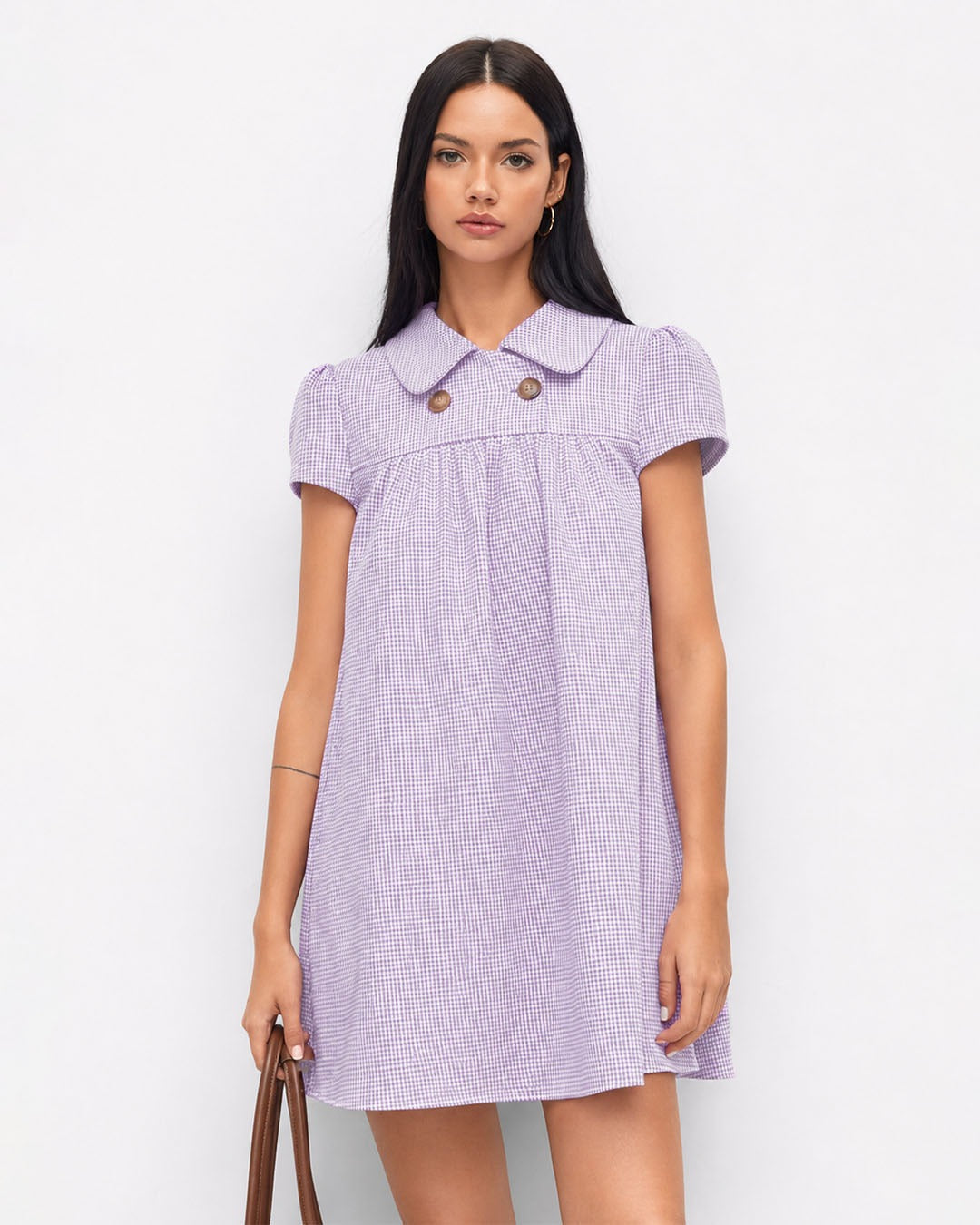 Peter Pan Collar Mini Dress in Lilac