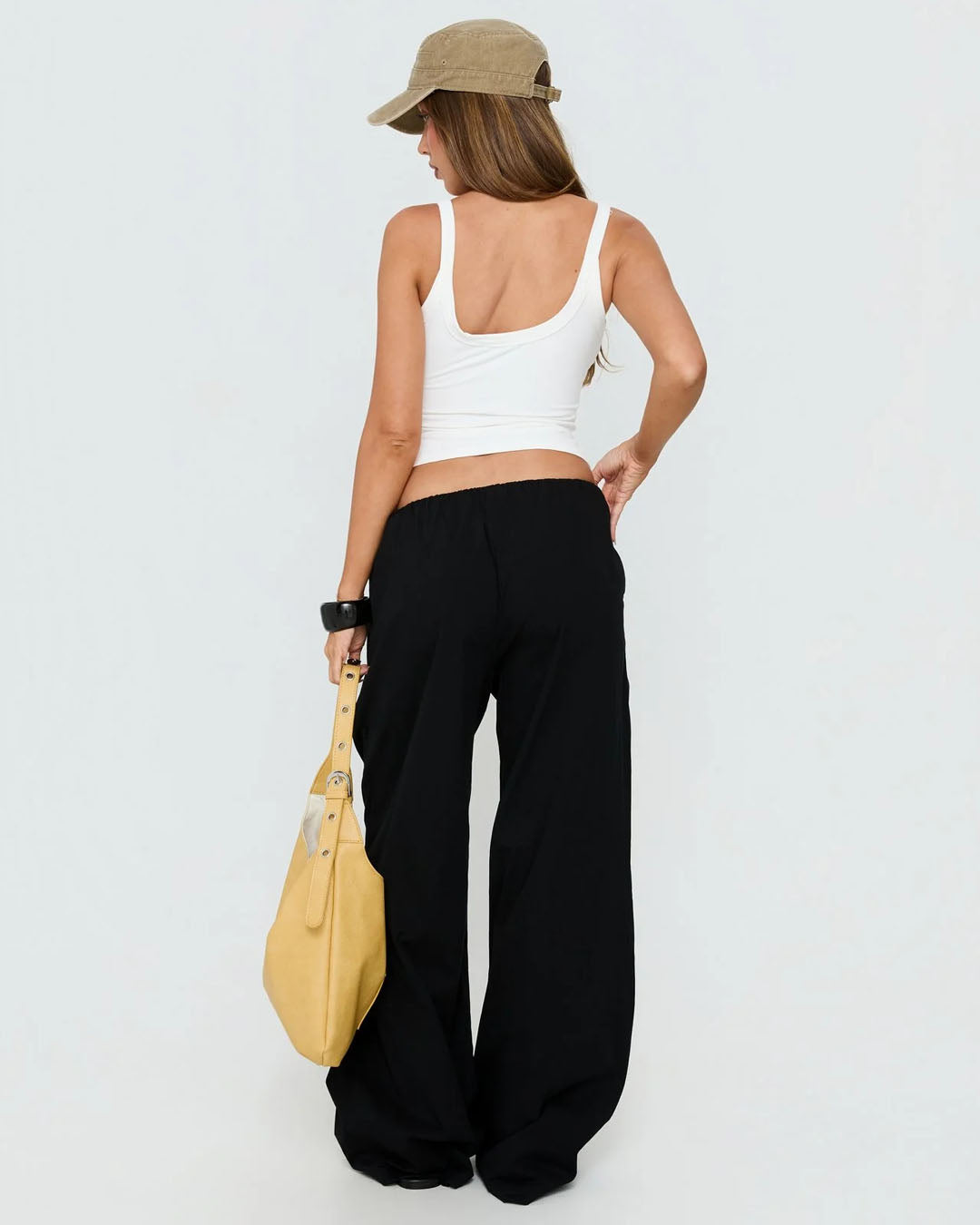 Wide Leg Balloon Trousers in Classic Black