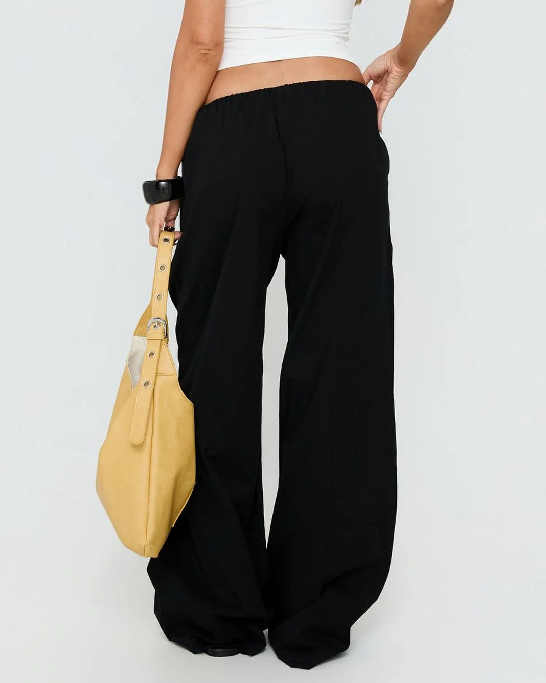 Wide Leg Balloon Trousers in Classic Black