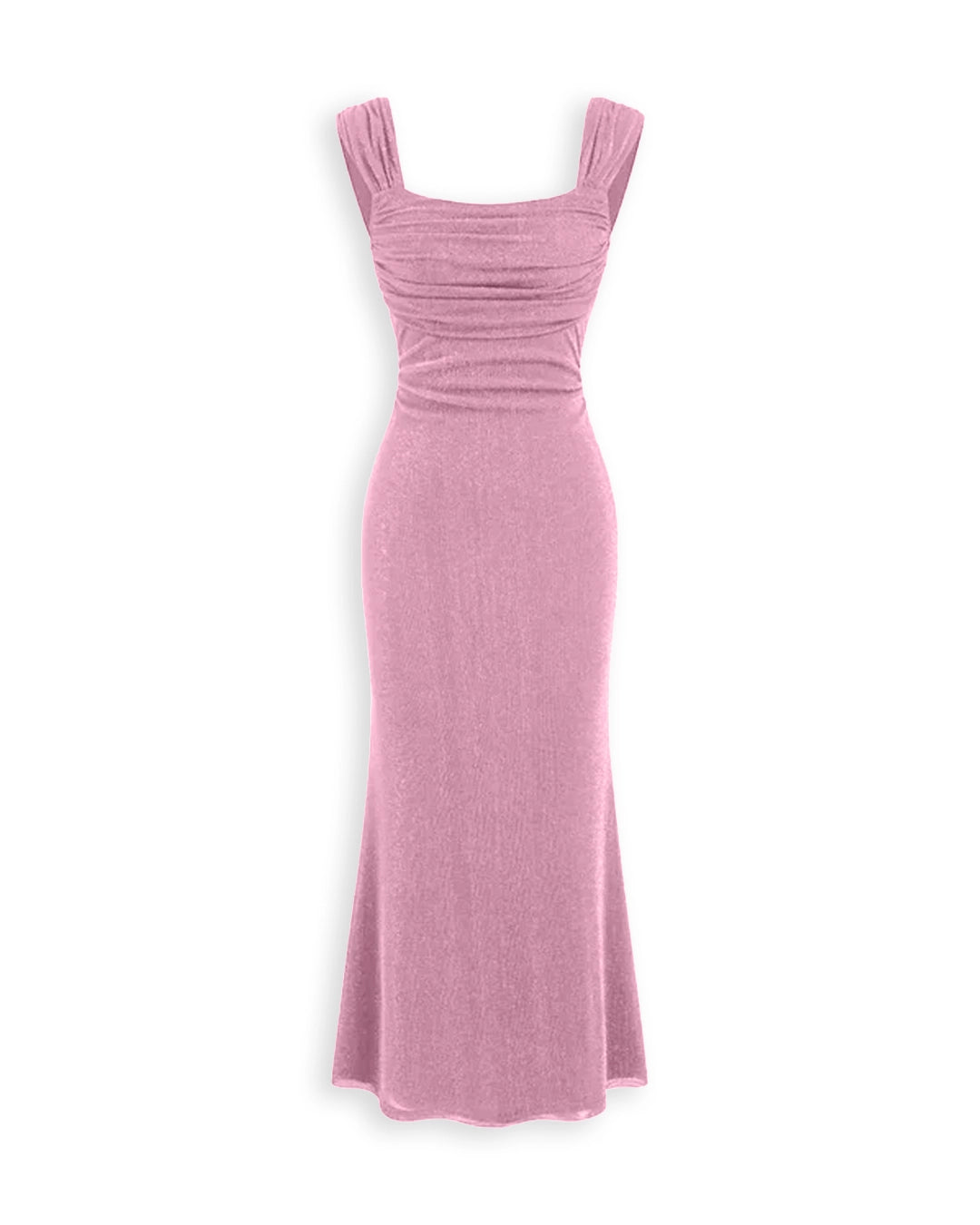 Square Neck Maxi Dress Curve and Plus in Dusty Pink