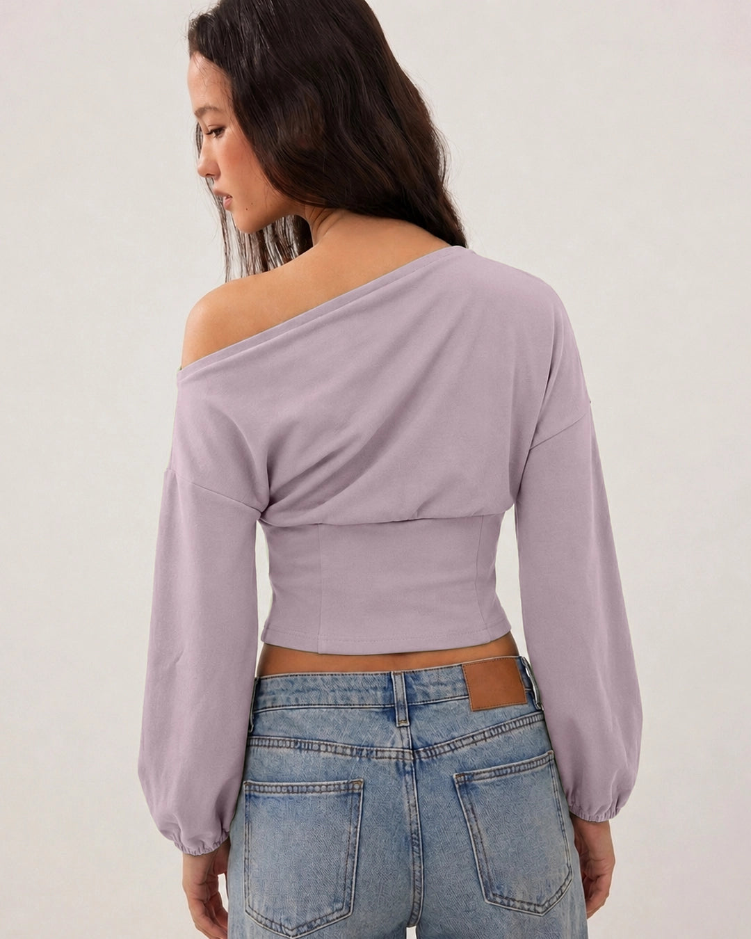 One Shoulder Corset Top in Lilac