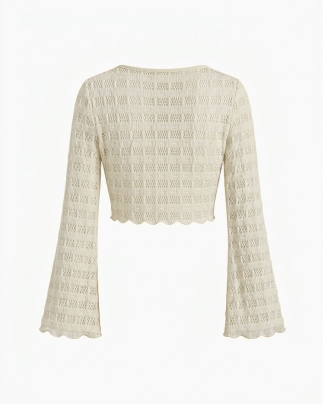 V Neck Tie Detail Crop Top in Sand Beige
