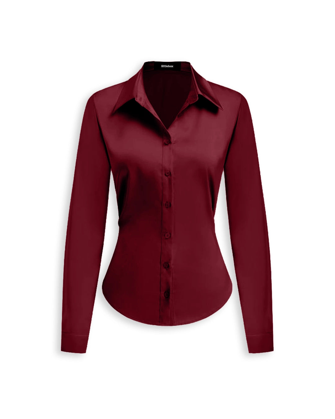 Button Down Collared Shirt in Burgundy