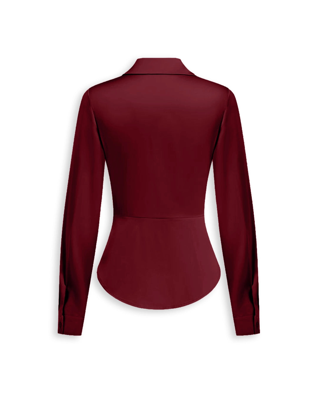 Button Down Collared Shirt in Burgundy