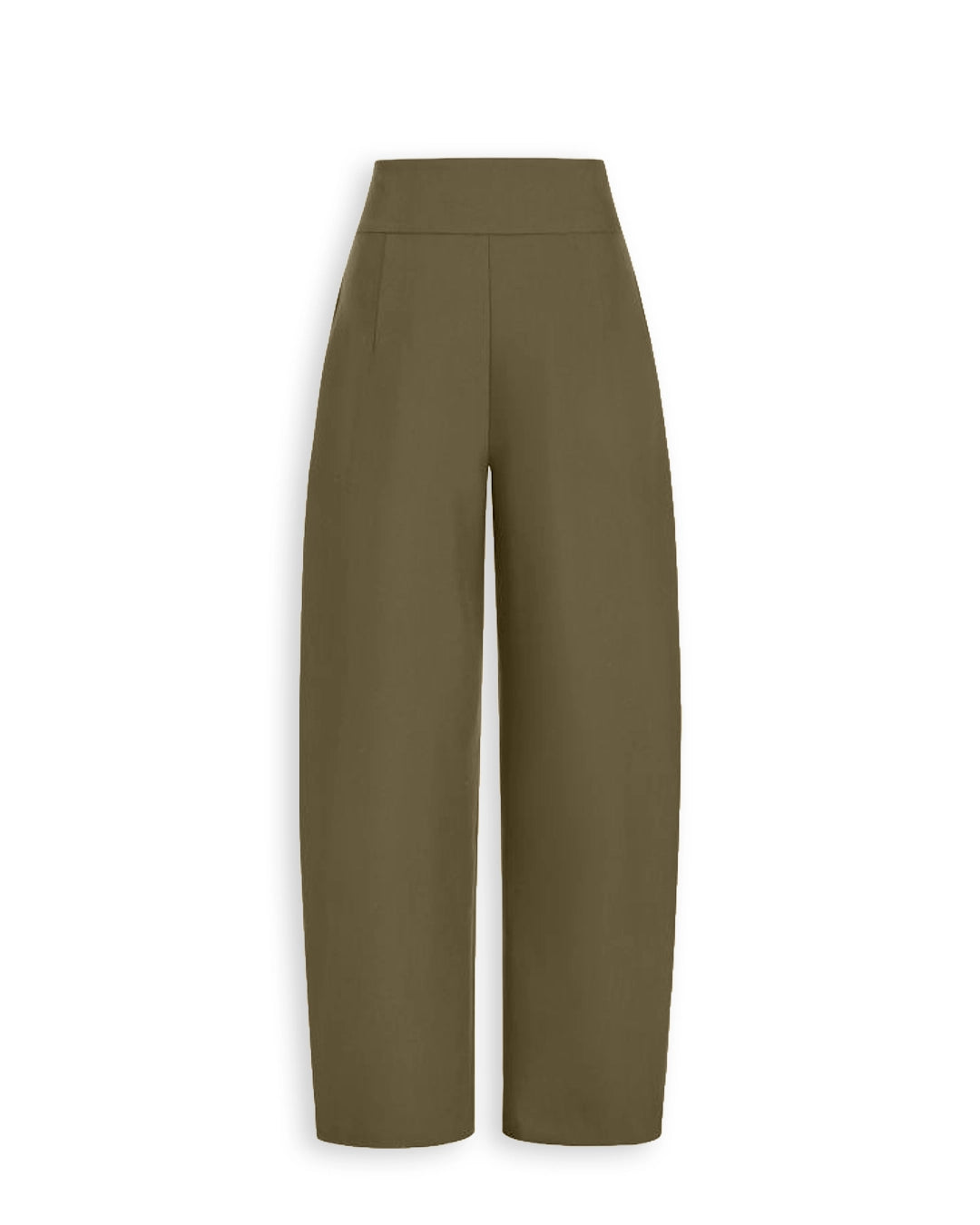 Front Pleat High Rise Wide Leg Pants in Brown