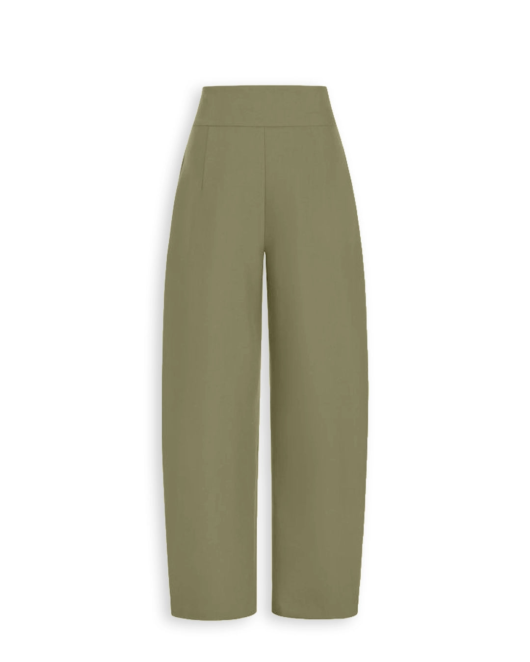 Front Pleat High Rise Wide Leg Pants in Sage Green