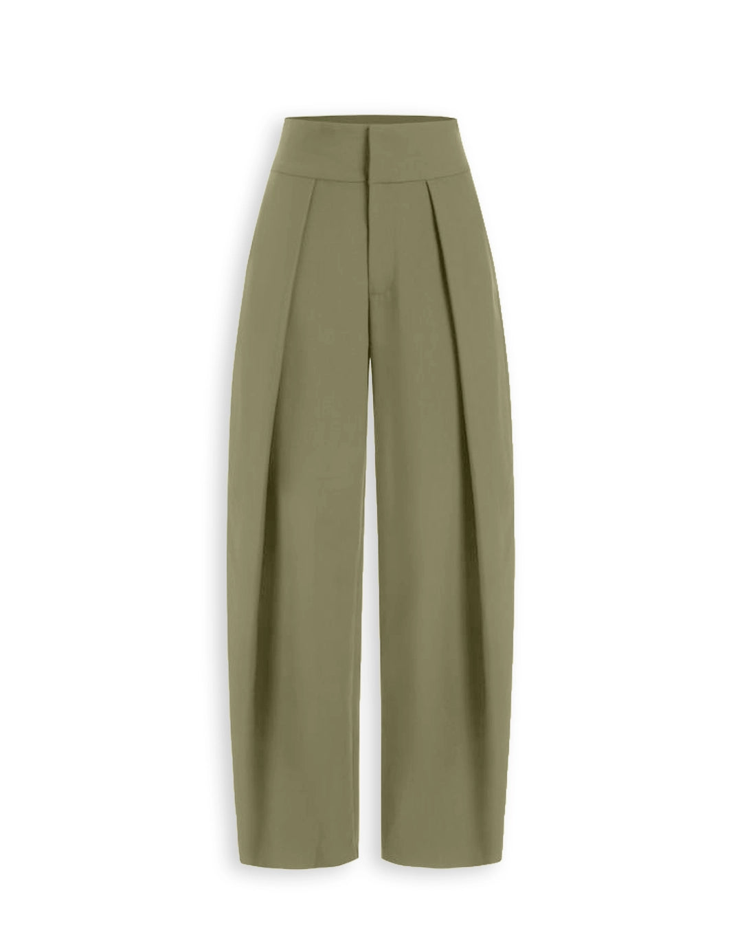 Front Pleat High Rise Wide Leg Pants in Sage Green