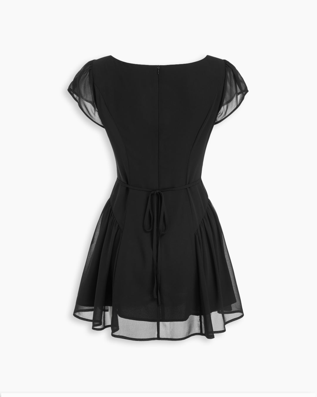 Cap Sleeve Fit and Flare Mini Dress in  Classic Black