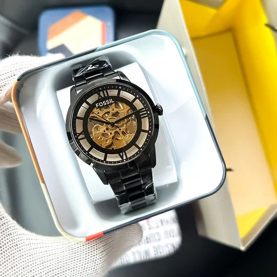 Skeleton Automatic Watch With Polished Finish
