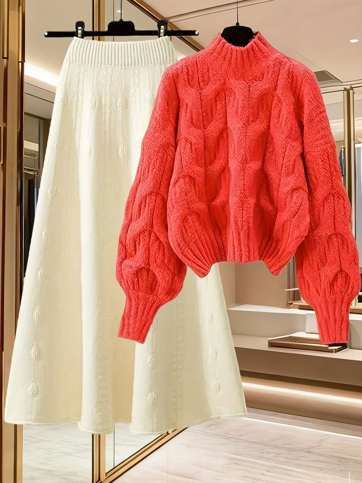 Elegant Sweater & Skirt Two-Piece Set
