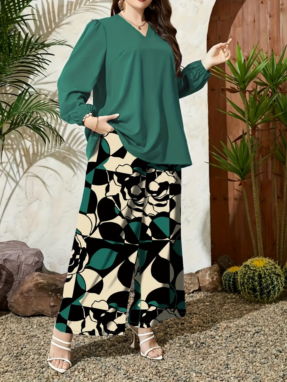 Floral Breeze Wide-Leg Set