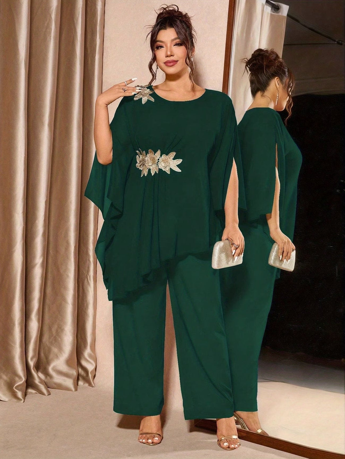 Elegant Floral Asymmetrical Co-Ord Set